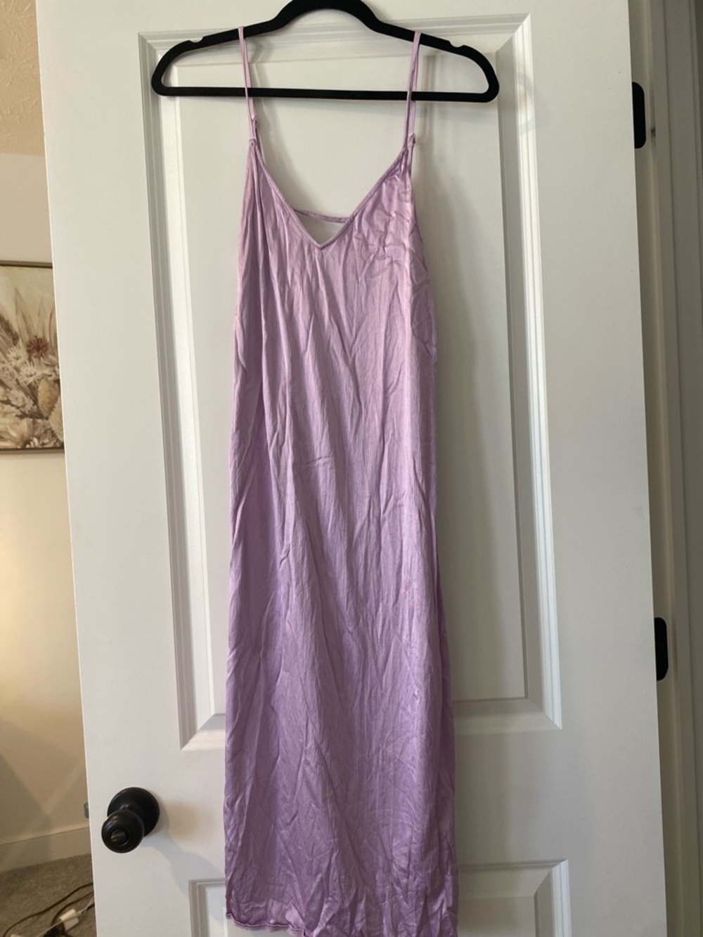 Zara Lavender Satin Slip Dress with Spaghetti Straps